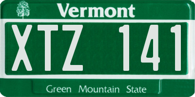VT license plate XTZ141
