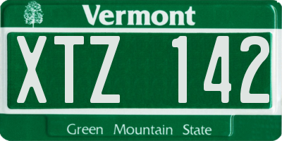 VT license plate XTZ142