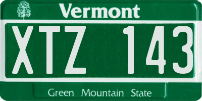 VT license plate XTZ143