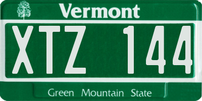VT license plate XTZ144