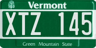 VT license plate XTZ145