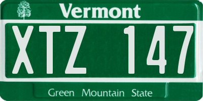 VT license plate XTZ147
