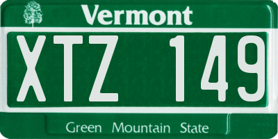 VT license plate XTZ149