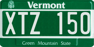 VT license plate XTZ150