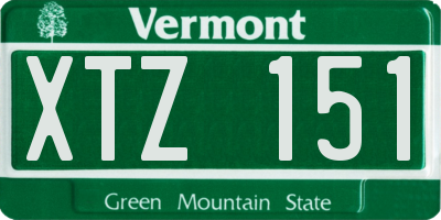 VT license plate XTZ151