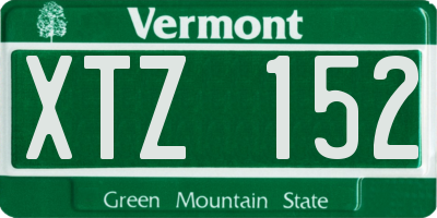 VT license plate XTZ152