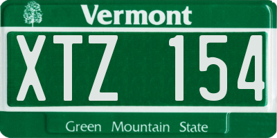 VT license plate XTZ154