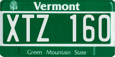VT license plate XTZ160