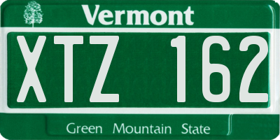 VT license plate XTZ162