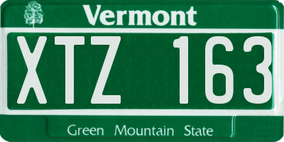 VT license plate XTZ163