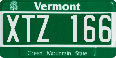 VT license plate XTZ166