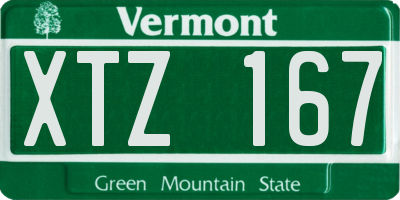 VT license plate XTZ167