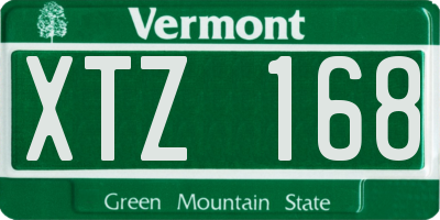 VT license plate XTZ168
