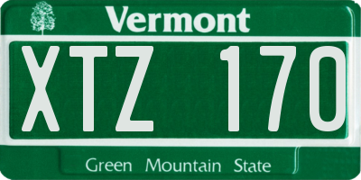 VT license plate XTZ170