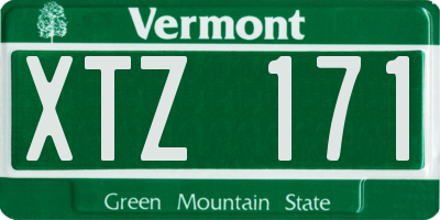VT license plate XTZ171
