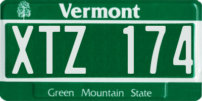 VT license plate XTZ174