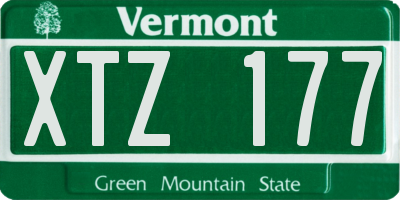 VT license plate XTZ177