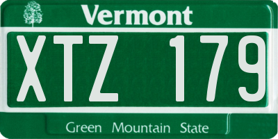 VT license plate XTZ179