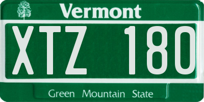 VT license plate XTZ180