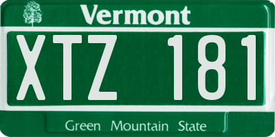 VT license plate XTZ181