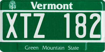 VT license plate XTZ182