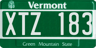 VT license plate XTZ183