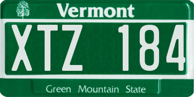 VT license plate XTZ184