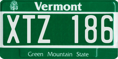 VT license plate XTZ186