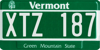 VT license plate XTZ187