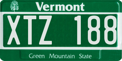 VT license plate XTZ188