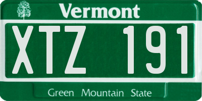 VT license plate XTZ191