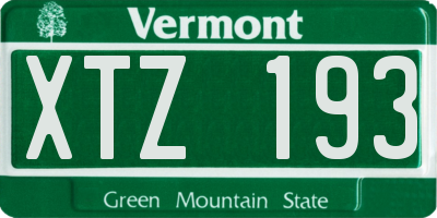 VT license plate XTZ193