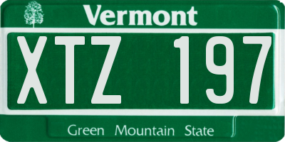 VT license plate XTZ197