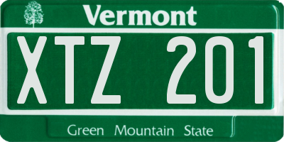 VT license plate XTZ201