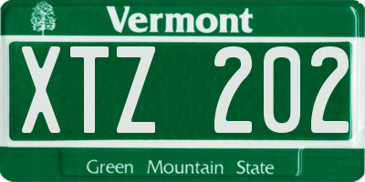 VT license plate XTZ202