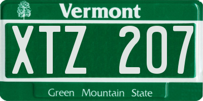 VT license plate XTZ207