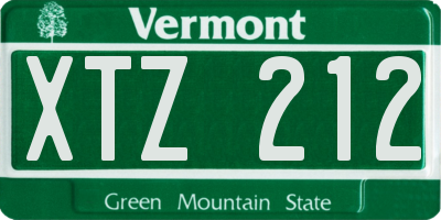 VT license plate XTZ212