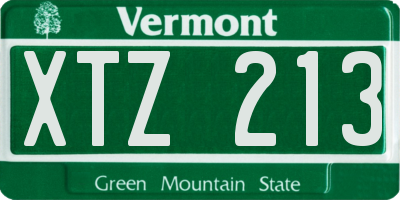 VT license plate XTZ213