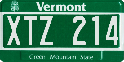 VT license plate XTZ214