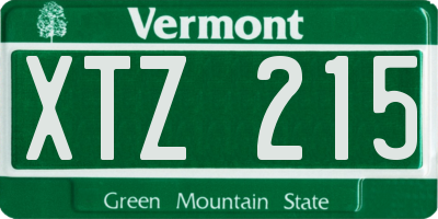 VT license plate XTZ215