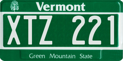 VT license plate XTZ221