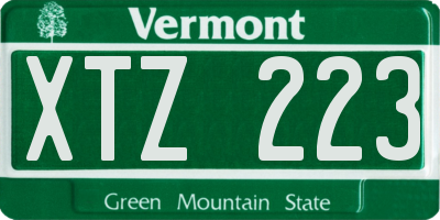 VT license plate XTZ223