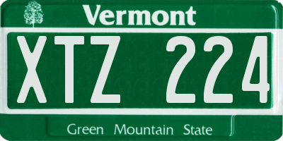 VT license plate XTZ224