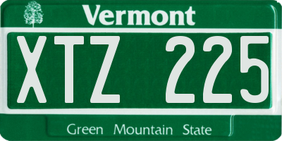 VT license plate XTZ225