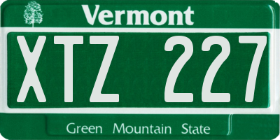 VT license plate XTZ227