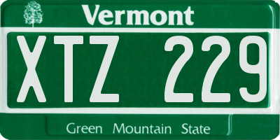 VT license plate XTZ229