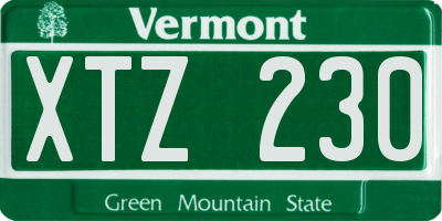 VT license plate XTZ230