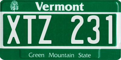 VT license plate XTZ231