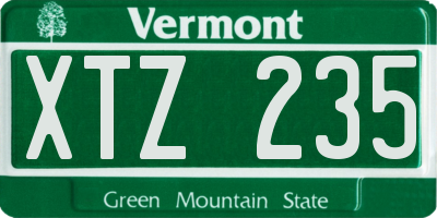 VT license plate XTZ235