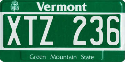 VT license plate XTZ236